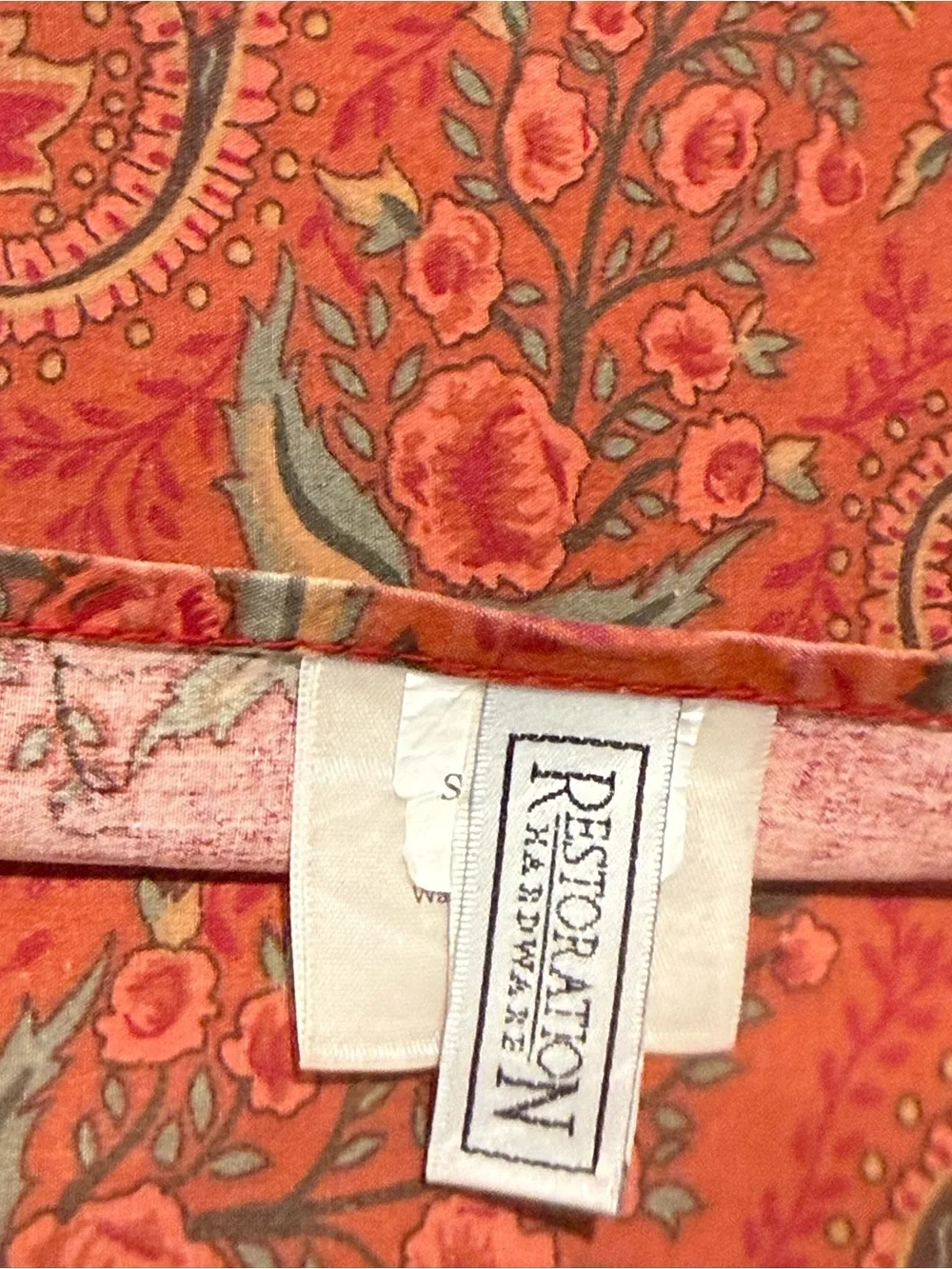 Vintage Restoration Hardware Italian Cypress Paisley King Duvet 3 Shams Regal